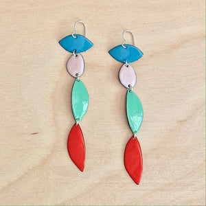 Enameled Four-Piece Earrings by Little Toro Designs