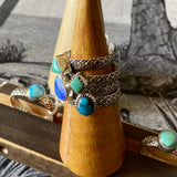Stoned Snake Skin Rings by Forged Silver Dust*