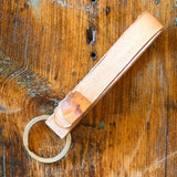 Leather Loop & Copper Keychains by Honeycomb Organics