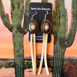 Concho and Leather Earrings by Beads Over Diamonds