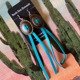 Concho and Leather Earrings by Beads Over Diamonds