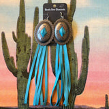 Concho and Leather Earrings by Beads Over Diamonds