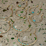 Turquoise and Gold Hoops by Cactus Bloom Design