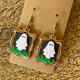 Handmade Haunted Painting Earrings by Gemstone Jackalope