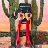Concho and Leather Earrings by Beads Over Diamonds