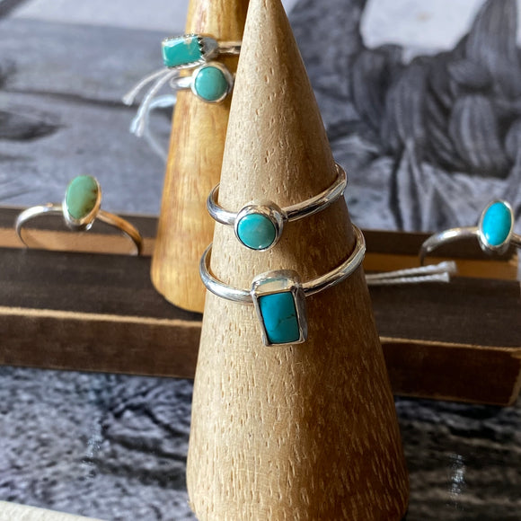 Delicate Turquoise Rings by Forged Silver Dust