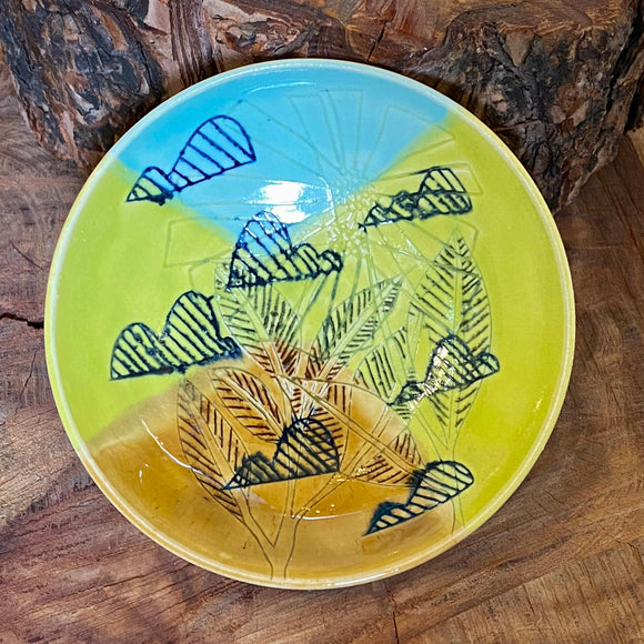 Monsoon Graffiti Dish by Connected Earth Clay and Art Works