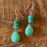 Gemstone and Turquoise Earrings by Patina Jewelry