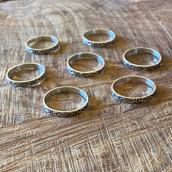 Sterling Silver Flower Rings by Forged Silver Dust