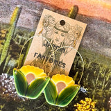 Jardin Des Fantomes Ceramic Earrings by Tough Kitty Designs