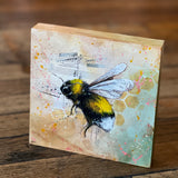 Bee Paintings with Vintage Paper by Susan Marvin