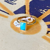 Rectangle Turquoise Rings by Forged Silver Dust