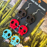 Skull Dangle Earrings by Beads Over Diamonds