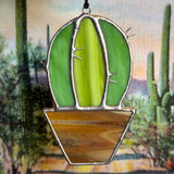 Stained Glass Barrel Cactus Sun-Catchers by Goodness Glass