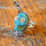 Turquoise Skull Rings by Honeycomb Organics