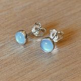 Gemstone Stud Earrings by Forged Silver Dust