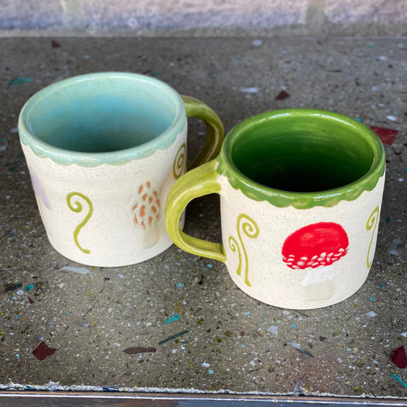 Ceramic Mushroom Mugs by Mehgan on the Moon