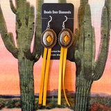 Concho and Leather Earrings by Beads Over Diamonds