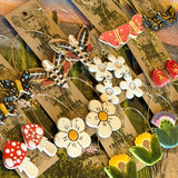 Jardin Des Fantomes Ceramic Earrings by Tough Kitty Designs