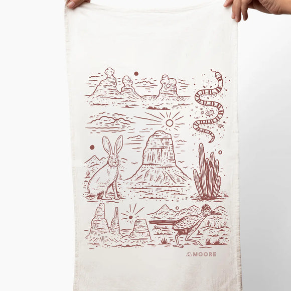 Handprinted Flour Sack Tea Towel