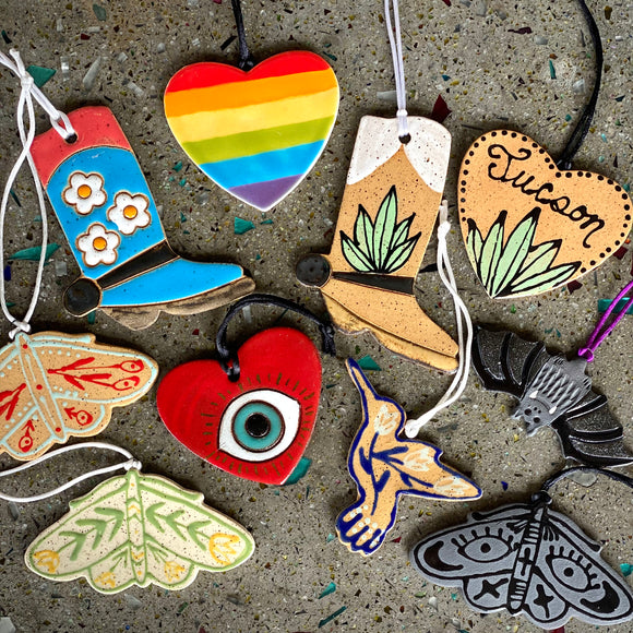 Ceramic Ornaments by Tough Kitty Designs