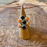 Orange Spiney Rings by Forged Silver Dust*