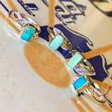 Rectangle Turquoise Rings by Forged Silver Dust