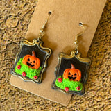 Handmade Haunted Painting Earrings by Gemstone Jackalope