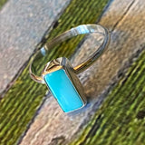 Rectangle Turquoise Rings by Forged Silver Dust