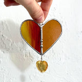 Stained Glass Heart Sun Catchers by The Glass Desert