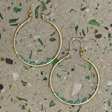 Turquoise and Gold Hoops by Cactus Bloom Design