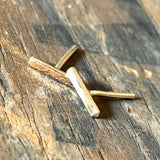 Gold Bar Stud Earrings by Lumenrose