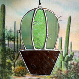 Stained Glass Barrel Cactus Sun-Catchers by Goodness Glass