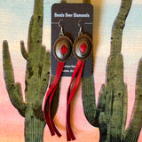 Concho and Leather Earrings by Beads Over Diamonds