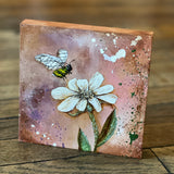 Bee Paintings with Vintage Paper by Susan Marvin