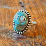 Turquoise Skull Rings by Honeycomb Organics