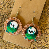Handmade Haunted Painting Earrings by Gemstone Jackalope