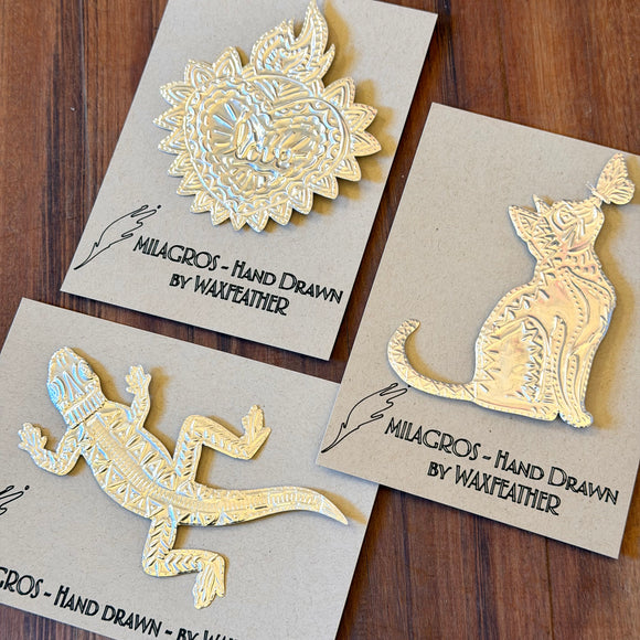 Hand-Drawn Milagro Charm Magnets by Waxfeather