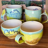 Monsoon Graffiti Mugs by Connected Earth Clay and Art Works*