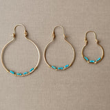 Turquoise and Gold Hoops by Cactus Bloom Design