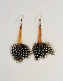 Natural Feather & Leather Earrings by Drifting Venus
