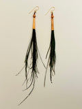 Natural Feather & Leather Earrings by Drifting Venus