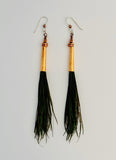 Natural Feather & Leather Earrings by Drifting Venus