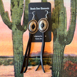 Concho and Leather Earrings by Beads Over Diamonds