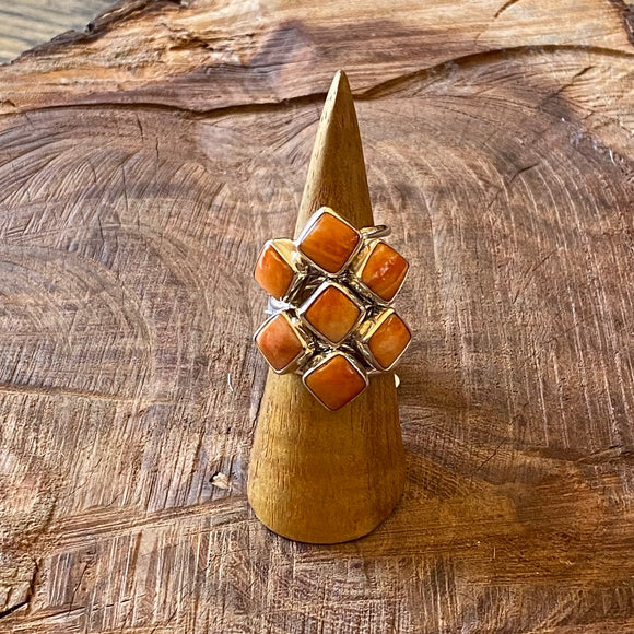Orange Spiney Rings by Forged Silver Dust*