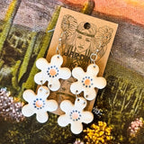 Jardin Des Fantomes Ceramic Earrings by Tough Kitty Designs