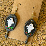 Handmade Haunted Painting Earrings by Gemstone Jackalope