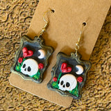 Handmade Haunted Painting Earrings by Gemstone Jackalope