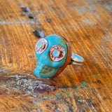 Turquoise Skull Rings by Honeycomb Organics