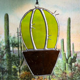 Stained Glass Barrel Cactus Sun-Catchers by Goodness Glass